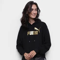 BLUSA ESS+ METALLIC CROPPED HOODY TR Puma